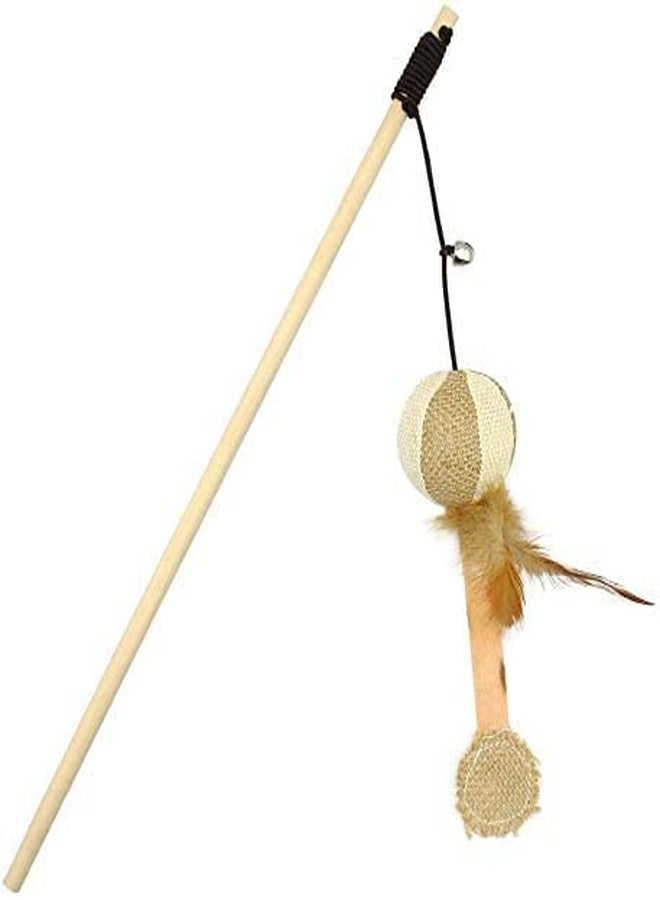 RoverPets Interactive Cat Teaser Toy - Feather Mouse Wand with Bells, Chew-Resistant Toy for Cats and Kittens (Color May Vary) - Image 2